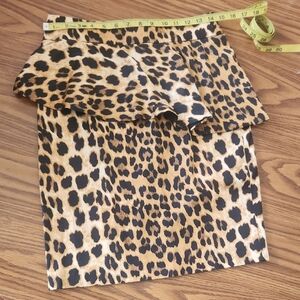 Zara Leopard Print peplum Pencil Skirt